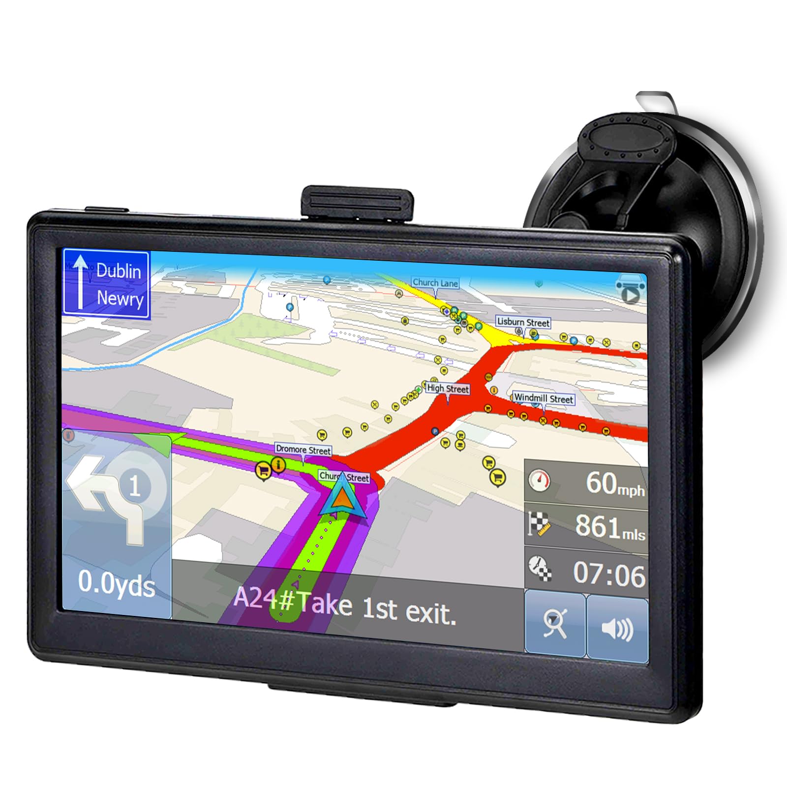 OHREX N76 Car Sat Nav 786, 7 inch with UK Maps 2025(Free Lifetime